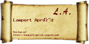 Lampert Apród névjegykártya